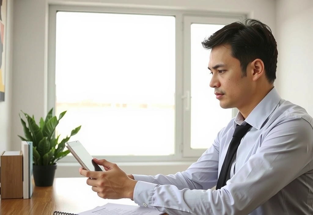 Personne lisant un document juridique sur une tablette